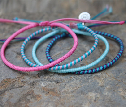 Loop 4 Thin Bracelet Set 002 / Pinkshade