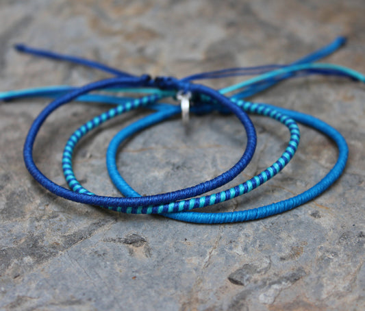 Loop 3 Thin Bracelet Set / Deep Sea