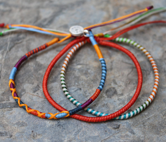 Loop 3 Thin Bracelet Set / Naranja