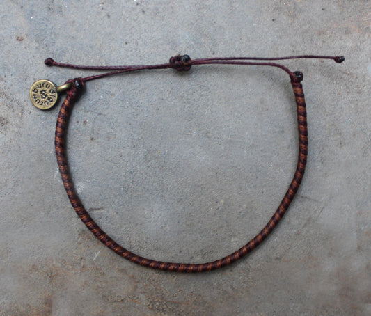 Loop Thin Bracelet / Brown Spiral