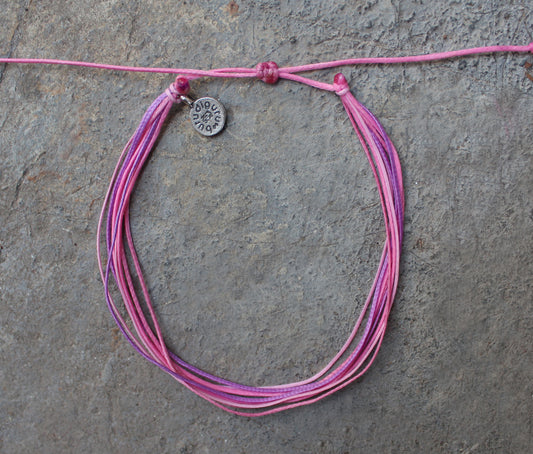 Cordas Rosa Anklet