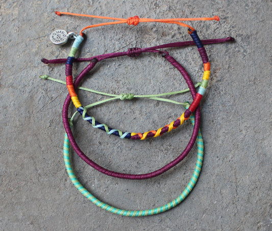 Loop 3-Piece Thin Bracelet Set / Bali