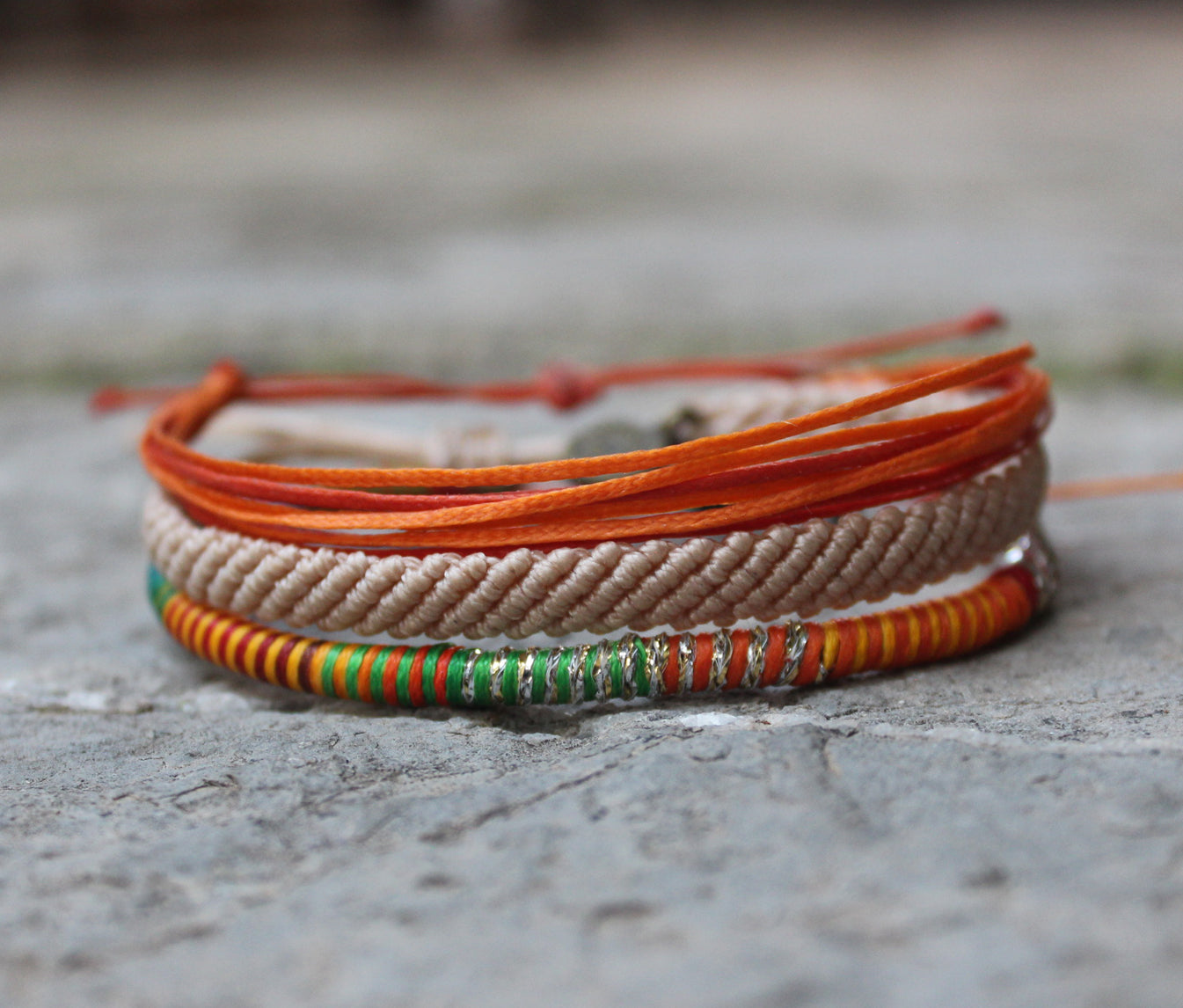 Orange 3 Piece Bracelet Set