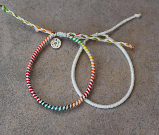 Loop 2 Thin Bracelet Set/ White