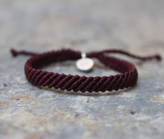 Pacifico Knitted Bracelet/ Dark Claret Red