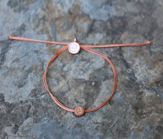 Cordas Letter Bracelet/ Salmon