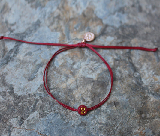 Cordas Letter Bracelet / Dark red